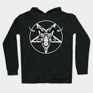 Satanic Goth Baphomet Goat Head Pentagram Gothic Hoodie